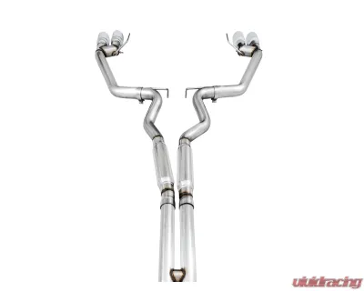 AWE Tuning Track Edition Cat Back Exhaust | 3" Diameter | 4" Quad Chrome Silver Tips Ford Mustang GT 2018-2023|Ford Mustang Bullitt 2019-2020 - 3020-42064