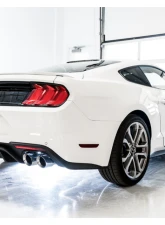 AWE Tuning Track Edition Cat Back Exhaust | 3" Diameter | 4" Quad Chrome Silver Tips Ford Mustang GT 2018-2023|Ford Mustang Bullitt 2019-2020                                     - 3020-42064 - Image 4