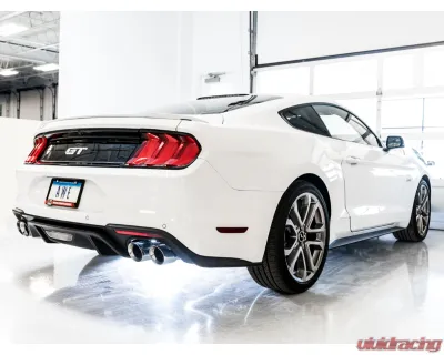AWE Tuning Track Edition Cat Back Exhaust | 3" Diameter | 4" Quad Chrome Silver Tips Ford Mustang GT 2018-2023|Ford Mustang Bullitt 2019-2020 - 3020-42064