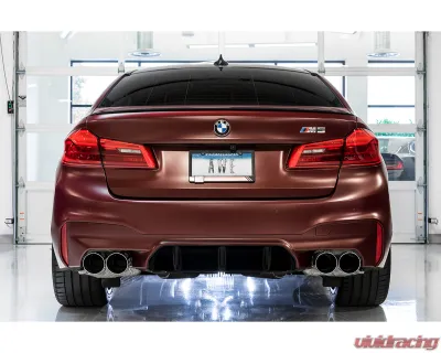 AWE Tuning Track Edition Cat Back Exhaust | 3" Diameter | 4" Quad Chrome Silver Tips BMW M5 2018-2023 - 3020-42070