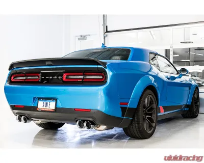 AWE Tuning Touring Edition Exhaust | 3" Diameter | 4" Quad Chrome Silver Tips Dodge Challenger 2015-2023 - 3020-42074
