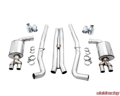 AWE Tuning Touring Edition Exhaust | 3" Diameter | 4" Quad Chrome Silver Tips Dodge Challenger 2017-2023 - 3020-42076