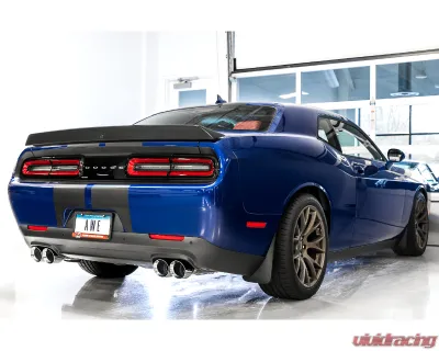AWE Tuning Touring Edition Exhaust | 3" Diameter | 4" Quad Chrome Silver Tips Dodge Challenger 2017-2023 - 3020-42076
