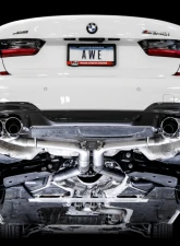 AWE Tuning Track Edition Exhaust | 3" Diameter | 4" Quad Chrome Silver Tips BMW M340i 2020-2025|BMW M340i xDrive 2020-2025|BMW M440i xDrive 2021-2025|BMW M440i 2022-2025                                     - 3020-42078 - Image 2