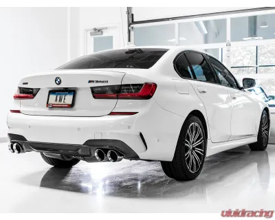 AWE Tuning Track Edition Exhaust | 3" Diameter | 4" Quad Chrome Silver Tips BMW M340i 2020-2025|BMW M340i xDrive 2020-2025|BMW M440i xDrive 2021-2025|BMW M440i 2022-2025 - 3020-42078
