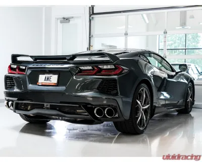 AWE Tuning Track Edition Exhaust | 3" Diameter | 4.5" Quad Chrome Silver Tips Chevrolet Corvette Stingray 2020-2025|Chevrolet Corvette E-Ray 2024-2025 - 3020-42080