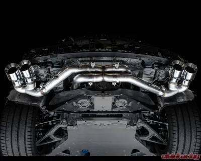 AWE Tuning Track Edition Exhaust | 3" Diameter | 4.5" Quad Chrome Silver Tips Chevrolet Corvette Stingray 2020-2025|Chevrolet Corvette E-Ray 2024-2025 - 3020-42080