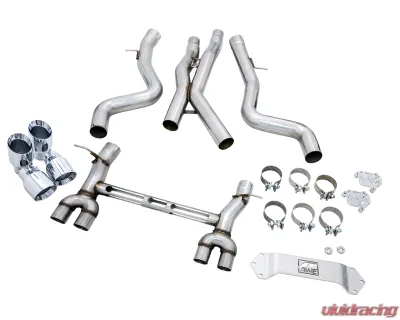 AWE Tuning Track Edition Cat Back Exhaust | 3" Diameter | 4" Quad Chrome Silver BMW M3 2015-2018|BMW M4 2015-2020 - 3020-42082