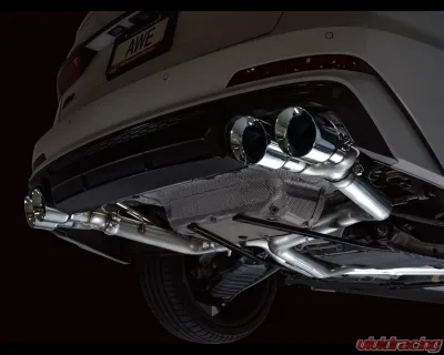 AWE Tuning Track Edition Exhaust | 3" Diameter | 4.5" Quad Chrome Silver Tips Audi S7 Sportback 2020-2024|Audi S6 2020-2024 - 3020-42101