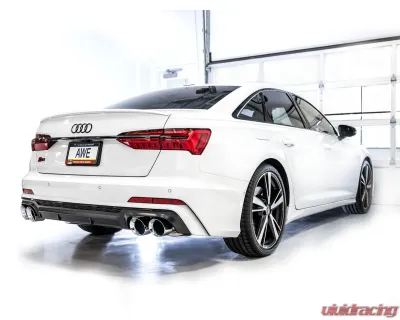 AWE Tuning Track Edition Exhaust | 3" Diameter | 4.5" Quad Chrome Silver Tips Audi S7 Sportback 2020-2024|Audi S6 2020-2024 - 3020-42101