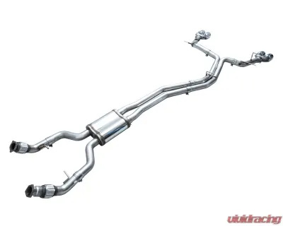 AWE Tuning Track Edition Exhaust | 3" Diameter | 4.5" Quad Chrome Silver Tips Audi S7 Sportback 2020-2024|Audi S6 2020-2024 - 3020-42101