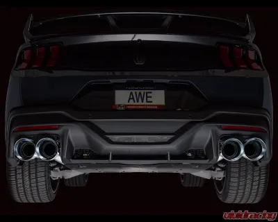AWE Tuning Track Edition Exhaust | 5" Quad Chrome Silver Tips Ford Mustang Dark Horse 2024-2025 - 3020-42375