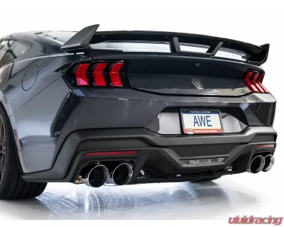 AWE Tuning Track Edition Exhaust | 5" Quad Chrome Silver Tips Ford Mustang Dark Horse 2024-2025 - 3020-42375