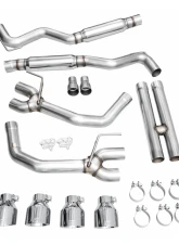 AWE Tuning Track Edition Exhaust | 5" Quad Chrome Silver Tips Ford Mustang Dark Horse 2024-2025                                     - 3020-42375 - Image 11