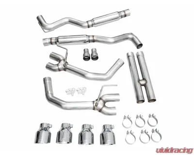 AWE Tuning Track Edition Exhaust | 5" Quad Chrome Silver Tips Ford Mustang Dark Horse 2024-2025 - 3020-42375
