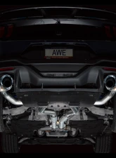 AWE Tuning Track Edition Exhaust | 5" Quad Chrome Silver Tips Ford Mustang Dark Horse 2024-2025                                     - 3020-42375 - Image 12