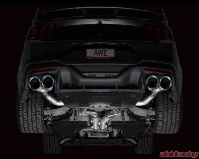 AWE Tuning Track Edition Exhaust | 5" Quad Chrome Silver Tips Ford Mustang Dark Horse 2024-2025 - 3020-42375