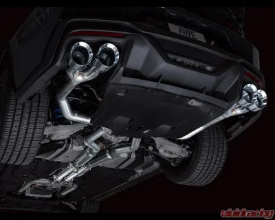 AWE Tuning Track Edition Exhaust | 5" Quad Chrome Silver Tips Ford Mustang Dark Horse 2024-2025 - 3020-42375