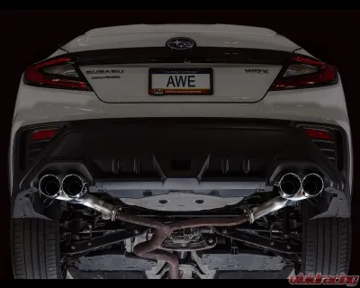 AWE Tuning Track Edition Axleback Exhaust Chrome Silver Tips Subaru WRX  2022-2025 - 3020-42424