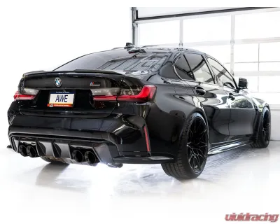 AWE Tuning Track Edition Cat Back Exhaust | 3" Diameter | 4.5" Quad Diamond Black Tips BMW M3| M4 2021-2025 - 3020-42482