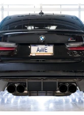 AWE Tuning Track Edition Cat Back Exhaust | 3" Diameter | 4.5" Quad Diamond Black Tips BMW M3| M4 2021-2025                                     - 3020-42482 - Image 4