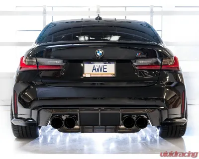 AWE Tuning Track Edition Cat Back Exhaust | 3" Diameter | 4.5" Quad Diamond Black Tips BMW M3| M4 2021-2025 - 3020-42482