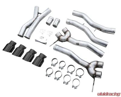 AWE Tuning Track Edition Cat Back Exhaust | 3" Diameter | 4.5" Quad Diamond Black Tips BMW M3| M4 2021-2025 - 3020-42482