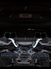 AWE Tuning Track Edition Cat Back Exhaust | 3" Diameter | 4.5" Quad Diamond Black Tips BMW M3| M4 2021-2025                                     - 3020-42482 - Image 10