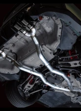 AWE Tuning Track Edition Cat Back Exhaust | 3" Diameter | 4.5" Quad Diamond Black Tips BMW M3| M4 2021-2025                                     - 3020-42482 - Image 11