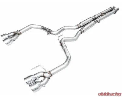 AWE Tuning Track Edition Exhaust | 4" Quad Chrome Silver Tips Ford Mustang GT 2024-2024|Ford Mustang GT Premium 2024-2024 - 3020-42650