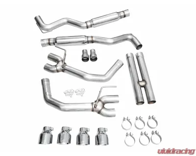 AWE Tuning Track Edition Exhaust | 4" Quad Chrome Silver Tips Ford Mustang GT 2024-2024|Ford Mustang GT Premium 2024-2024 - 3020-42650