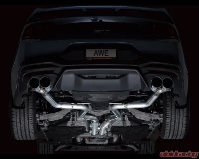 AWE Tuning Track Edition Exhaust | 4" Quad Chrome Silver Tips Ford Mustang GT 2024-2024|Ford Mustang GT Premium 2024-2024 - 3020-42650
