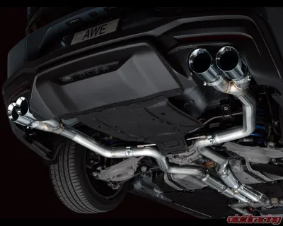 AWE Tuning Track Edition Exhaust | 4" Quad Chrome Silver Tips Ford Mustang GT 2024-2024|Ford Mustang GT Premium 2024-2024 - 3020-42650