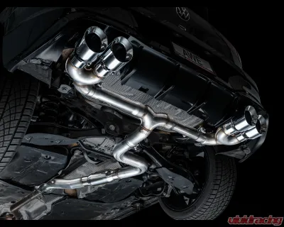 AWE Tuning Track Edition Exhaust | 4.5" Quad Chrome Silver Tips Volkswagen Golf R 2022-2024 - 3020-42658