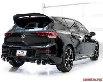 AWE Tuning Track Edition Exhaust | 4.5" Quad Chrome Silver Tips Volkswagen Golf R 2022-2024 - 3020-42658