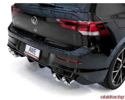 AWE Tuning Track Edition Exhaust | 4.5" Quad Chrome Silver Tips Volkswagen Golf R 2022-2024 - 3020-42658