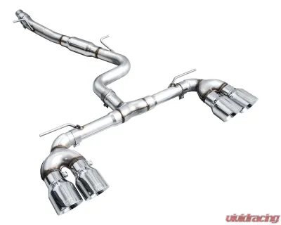AWE Tuning Track Edition Exhaust | 4.5" Quad Chrome Silver Tips Volkswagen Golf R 2022-2024 - 3020-42658