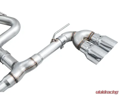 AWE Tuning Track Edition Exhaust | 4.5" Quad Chrome Silver Tips Volkswagen Golf R 2022-2024 - 3020-42658