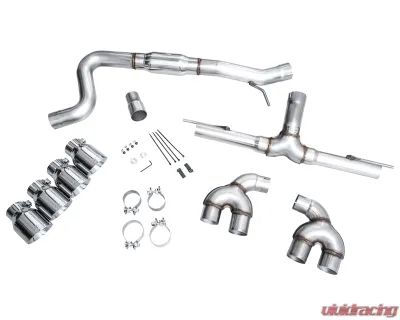 AWE Tuning Track Edition Exhaust | 4.5" Quad Chrome Silver Tips Volkswagen Golf R 2022-2024 - 3020-42658