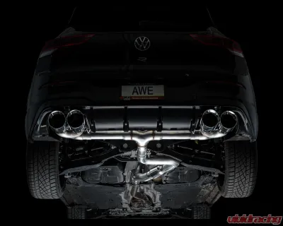 AWE Tuning Track Edition Exhaust | 4.5" Quad Chrome Silver Tips Volkswagen Golf R 2022-2024 - 3020-42658
