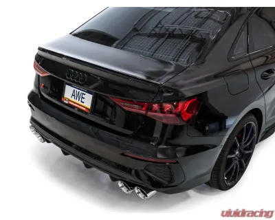 AWE Tuning Track Edition Exhaust | 4.5" Quad Chrome Silver Tips Audi S3 2022-2024 - 3020-42897
