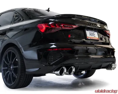 AWE Tuning Track Edition Exhaust | 4.5" Quad Chrome Silver Tips Audi S3 2022-2024 - 3020-42897