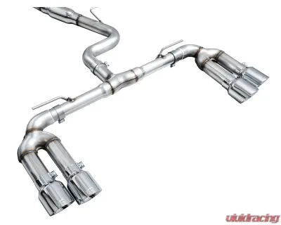 AWE Tuning Track Edition Exhaust | 4.5" Quad Chrome Silver Tips Audi S3 2022-2024 - 3020-42897