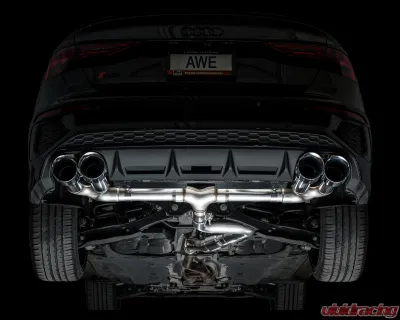 AWE Tuning Track Edition Exhaust | 4.5" Quad Chrome Silver Tips Audi S3 2022-2024 - 3020-42897