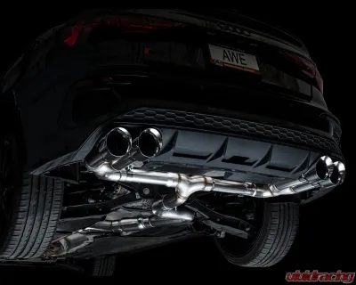 AWE Tuning Track Edition Exhaust | 4.5" Quad Chrome Silver Tips Audi S3 2022-2024 - 3020-42897