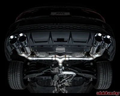 AWE Tuning Track Edition Exhaust | 4.5" Quad Chrome Silver Tips Audi S3 2022-2024 - 3020-42897