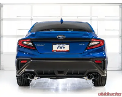 AWE Tuning Track Edition Exhaust | 3" Diameter | 4" Quad Chrome Silver Tips Subaru WRX 2022-2025 - 3020-42979