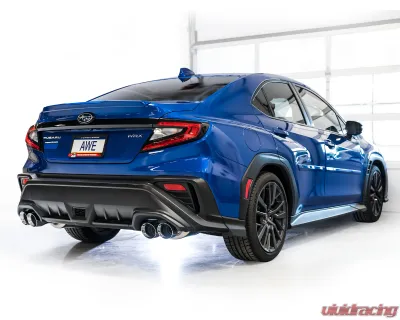 AWE Tuning Track Edition Exhaust | 3" Diameter | 4" Quad Chrome Silver Tips Subaru WRX 2022-2025 - 3020-42979