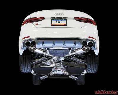 AWE Tuning Touring Edition Exhaust | 2.5" Diameter | 4" Quad Diamond Black Tips Audi S5 Sportback 2018-2024 - 3020-43064