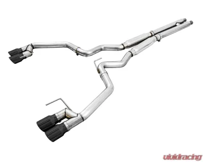 AWE Tuning Track Edition Cat Back Exhaust | 3" Diameter | 4" Quad Diamond Black Tips Ford Mustang GT 2018-2023|Ford Mustang Bullitt 2019-2020 - 3020-43072
